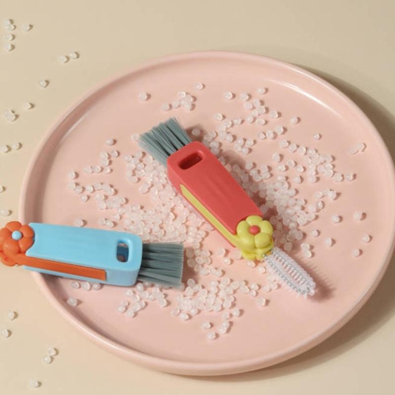 User friendly Cup Lid Cleaner 3 Way Design Scraping Scrubbing Wiping Kitchenwares Plastic Tool