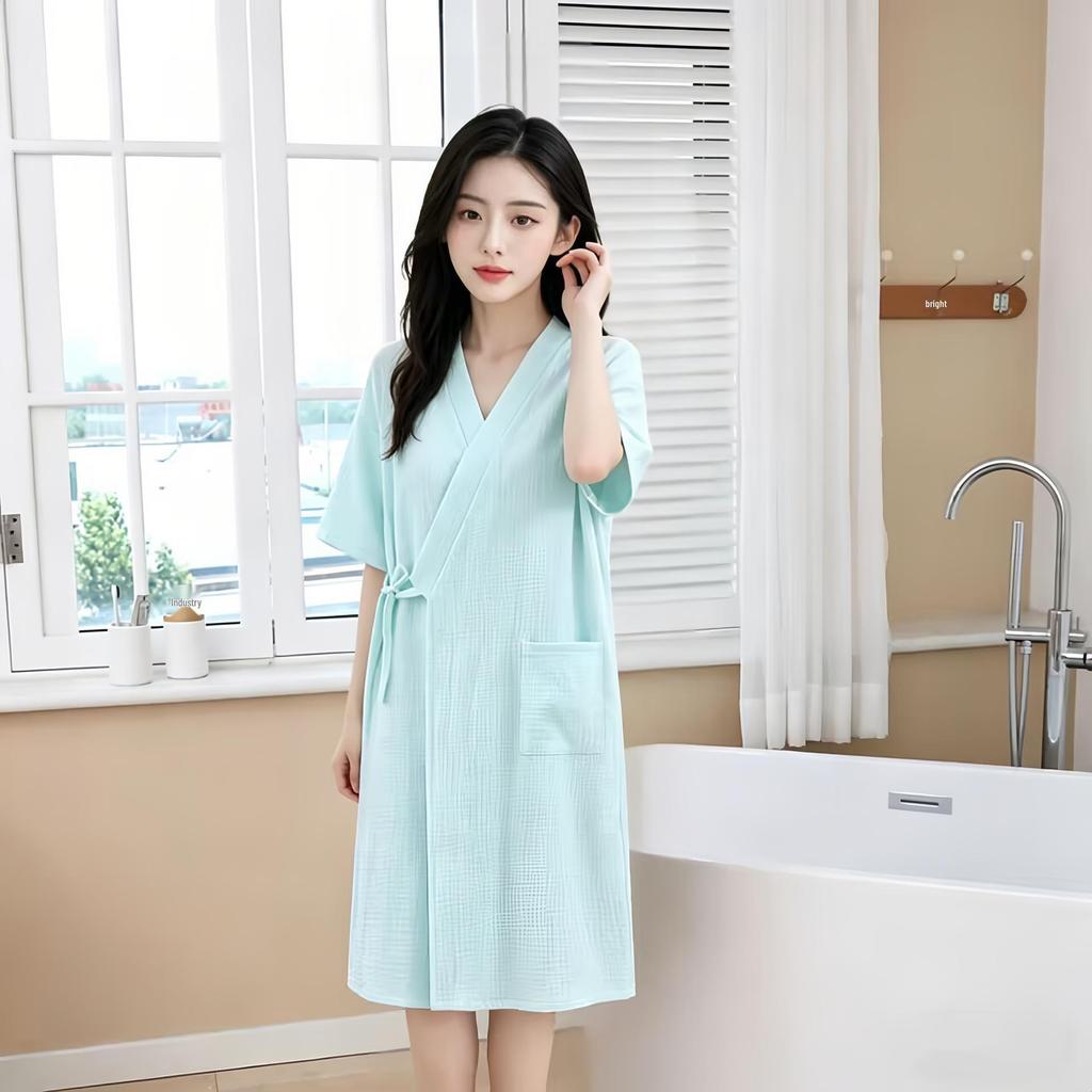 Unisex Quick-Dry Pure Cotton Gauze Bath Towel & Wearable Bathrobe