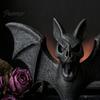 Indoor Party Ornament 3D Printed Bat Figurine, Gothic Black Sculpture, Spooky Dark Aesthetic Home Furnishings Tabletop for Halloween Shelf Desk