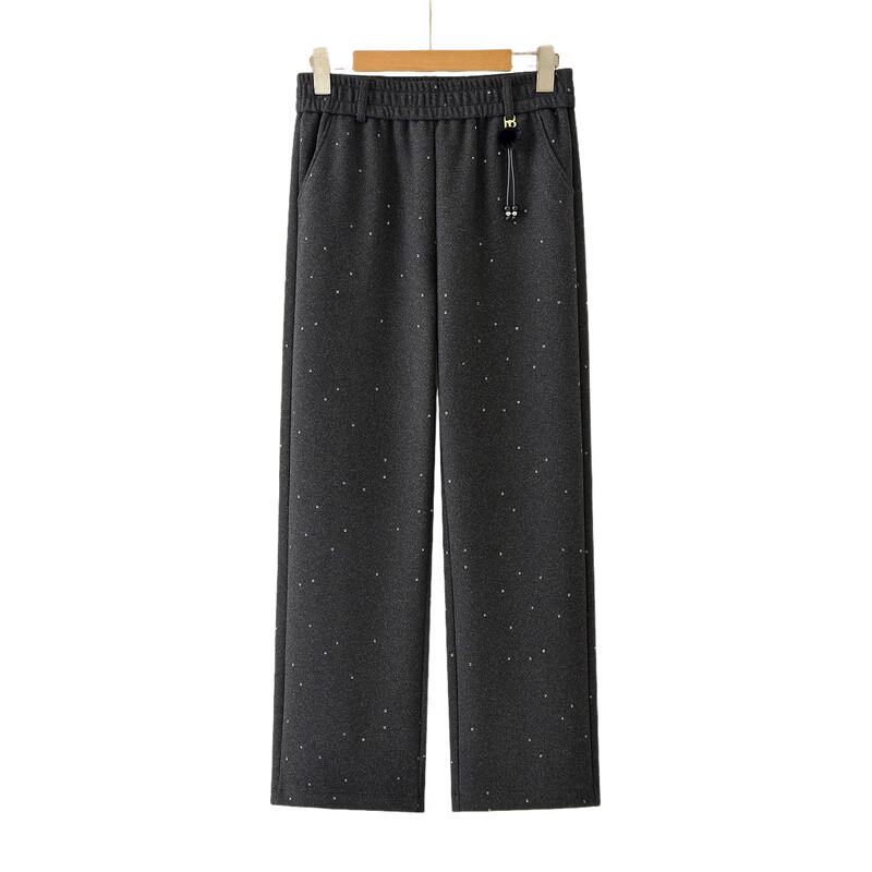 Hodo Women's Elderly Casual Straight Leg Elastic Waist Trousers