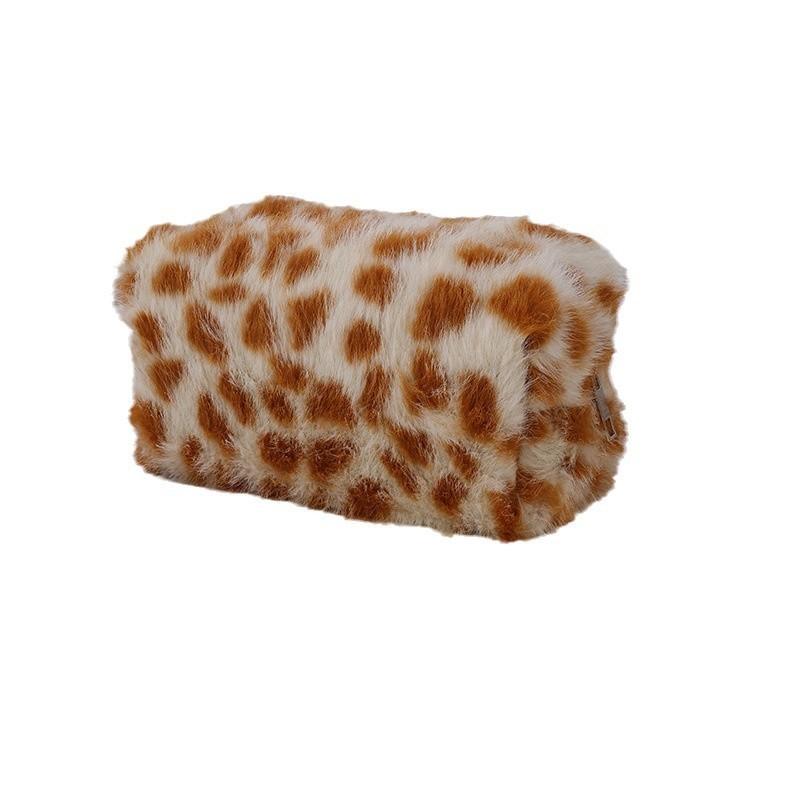 Plush Student Pen Case With Large Capacity For Travel And Makeup Storage