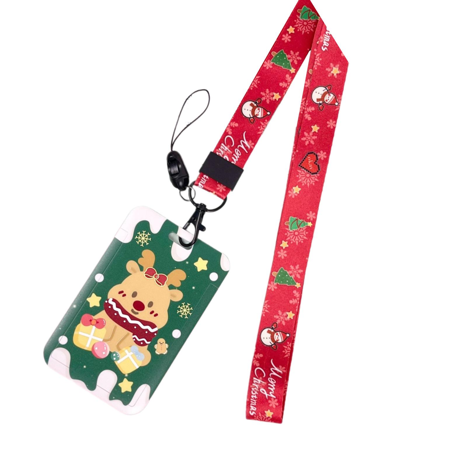 

Шейный шнурок для ключей со снеговиком, держатель для рождественской открытки, красивый шейный ремешок, шнурок для значка Санты для взрослых и студентов 2