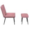Pink Velvet Relaxation Armchair with Footstool