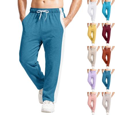 Pantalones deportivos casuales de corte relajado para hombre con cintura elástica y cordón, pantalones de yoga