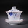 Hand-painted Dehua White Porcelain Sancai Gaiwan Tea Set