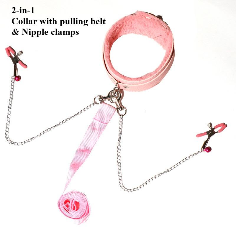 Nipple Clamps Clips Mouth Plugs Collars Choker Vagina Clip Bondage Set Kink Fetish Erotic Flirting for Woman Adult Sex Toys