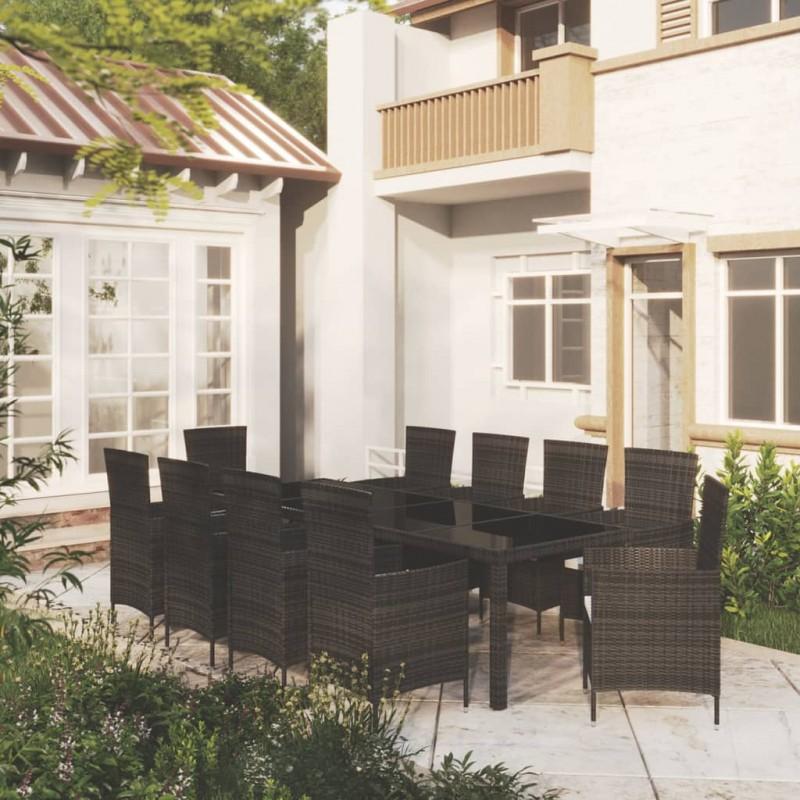 Day and Night - Day and Night Garden Dining Set 11 Pieces and Black Synthetic Rattan Cushions