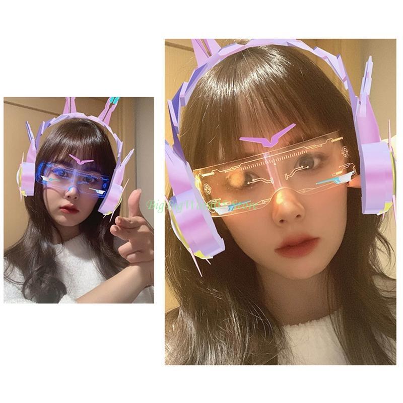 24TE Светодиодные Очки-Козырек Очки с Подсветкой Футуристические Очки Светящиеся Очки для Рейва CN