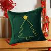 Christmas Throw Pillow Cover 18x18 Inch Plush Decorative Pillow Cover Xmas Tree with Embroidered