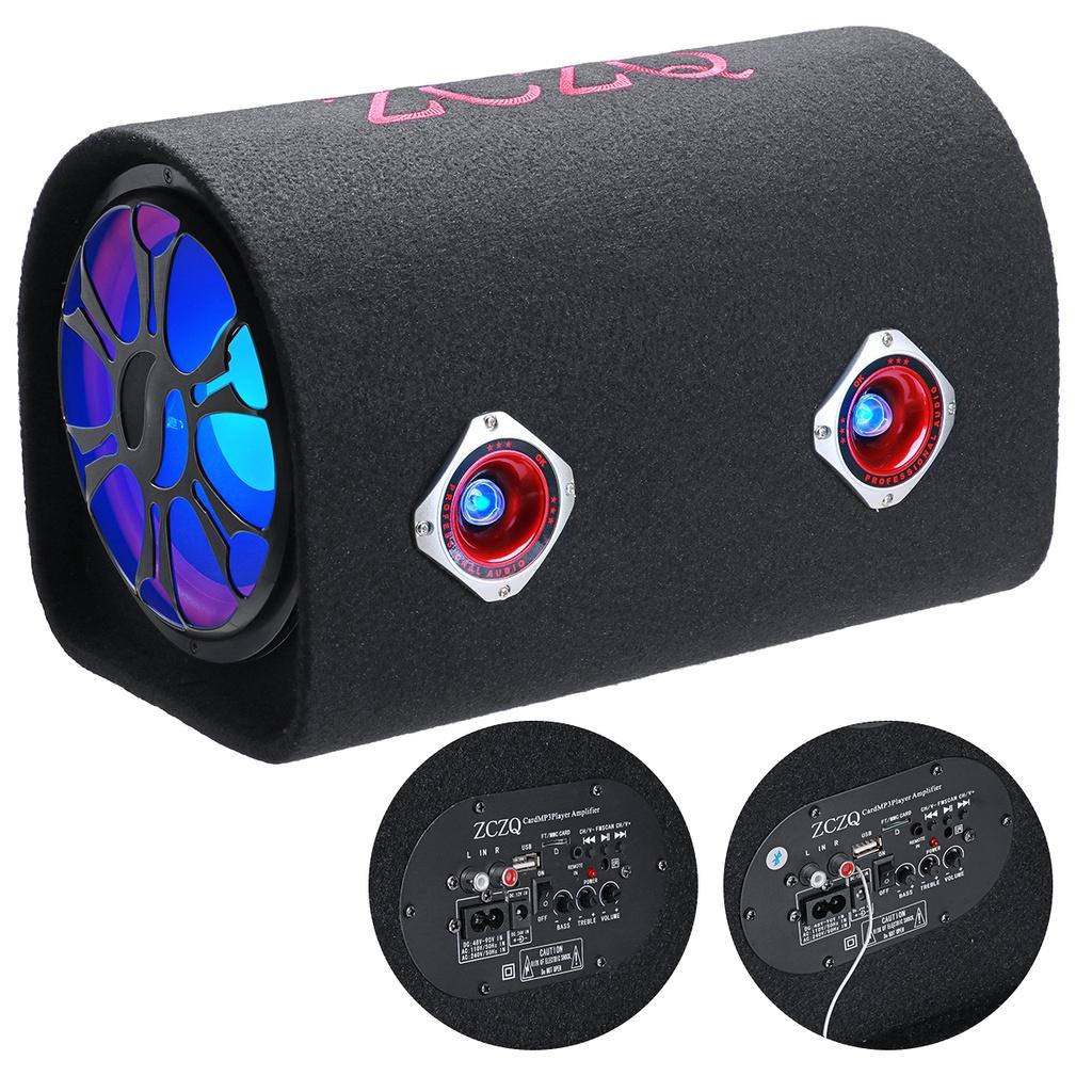 480W 10Inches 12V/24V Car Audio Active Subwoofer Bass Tube LED Bluetooth Speaker Box HiFi Home Car Amplifier Speakers Bass
