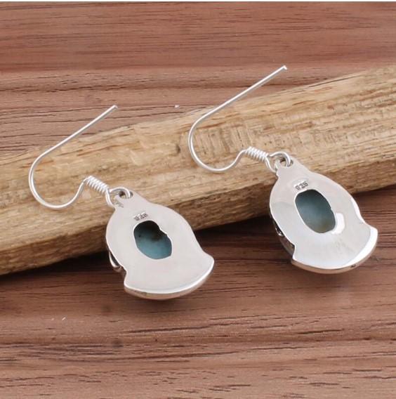 Natural Larimar Gemstone Earring, 925 Sterling Silver, 925 Sterling Silver Dangle Earring, Gift for her, Handmade Jewelry, Party Wear Gift,