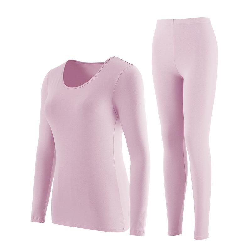 Modal Autumn Women's Plus Size Thin Long Johns & Long Sleeve Top Set, Cotton-Wool Blend Knitwear, Warm Base Layer.