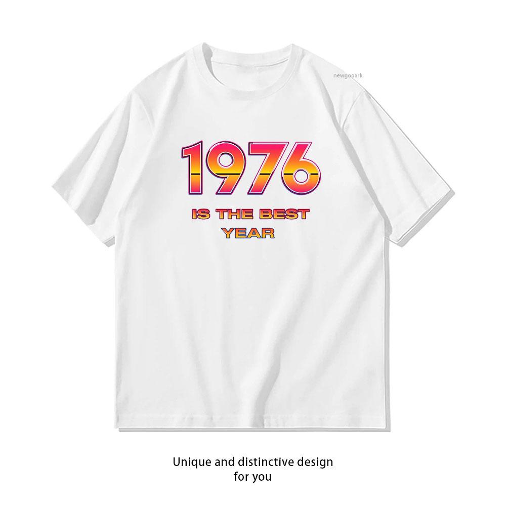 

Vintage 1976 Retro Neon The Best Year Birthday tshirt Women Unisex Casual cotton graphic t shirts Adult streetwear tops tee 4XL
