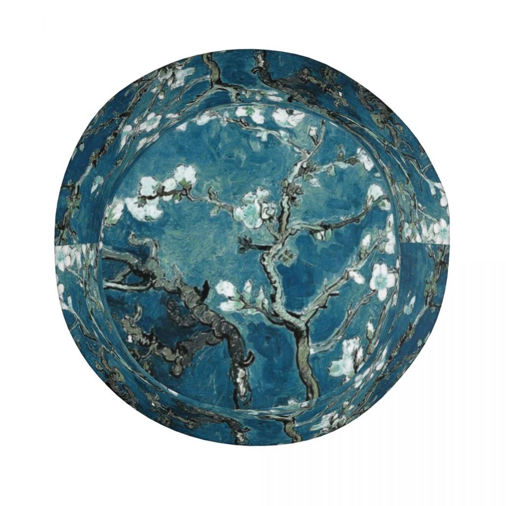 Custom Van Gogh Almond Blossoms Bucket Hats Unisex Women Flowers Painting Beach Sun Summer FisherUnisex Cap