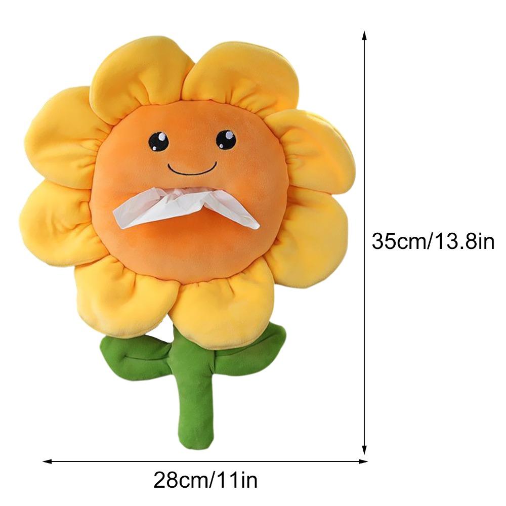 28 x 28 cm Sunflower Plush Car Tissue Box Car Rear Seat Backrest Tissue Storage