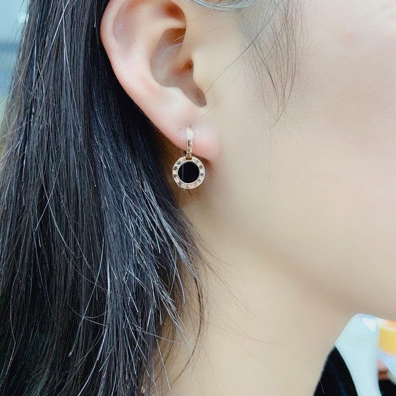 Sternenhimmel Römische Ziffern Lila & Roségold Koreanische Mode Ohrringe 585 Ohrklemmen