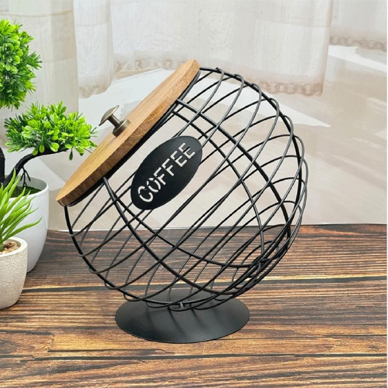 Iron Art Coffee Capsules Storage Rack Convenient Diagonal Basket for Kitchen Countertop Espresso Pods Storage Container