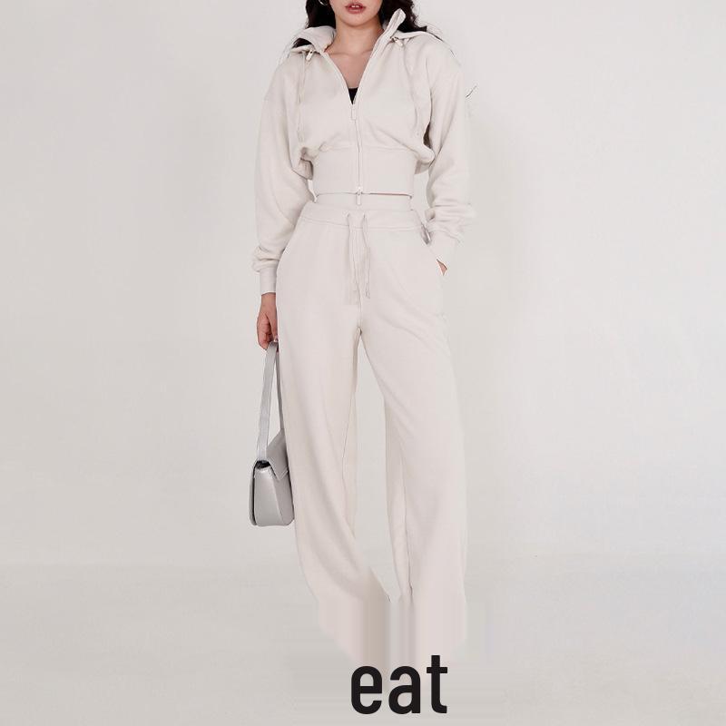 Lulu Zgly Women's Autumn Winter Hooded Sports Jacket & Yoga Set for Running, Mountaineering, Training & Fitness