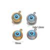 10 Stück Edelstahl 10mm Blaue Augen Abstandshalter Anhänger für DIY Boho Schmuckherstellung Halsketten Zubehör Armband Ohrringe Verbinder