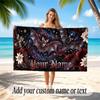 Skull Gothic Theme Beach Towel Personalized Custom Name & Text Soft Quick Dry Beach Towel for Swimming Travel