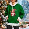 Women's Christmas Casual Fleece-Lined Hoodie With Long Sleeves And Pockets Sweatshirt Top