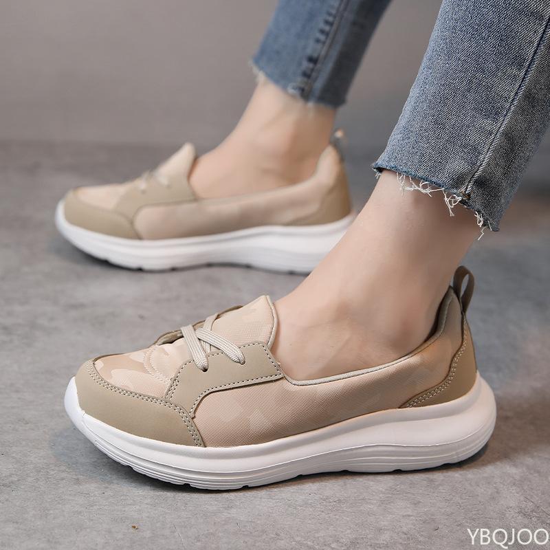 Large Size Lazy Women's Shoes Light Casual Flats Round Toe Lace Up Women's Singles Shoes Comfortable Breathable Flat Zapatos