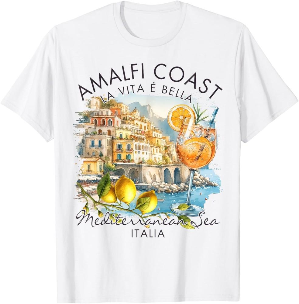 Amalfi Coast Italy Travel Trip Vacation Mediterranean Sea T-Shirt Unisex T-Shirt S