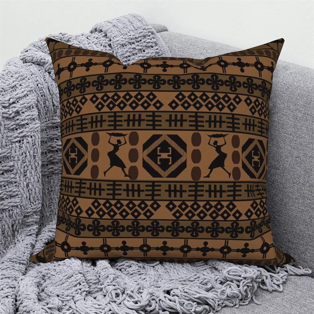 

Винтажная наволочка средневековый этнический узор полиэстер декоративная наволочка для подушки украшение для дома дивана 66x66cm