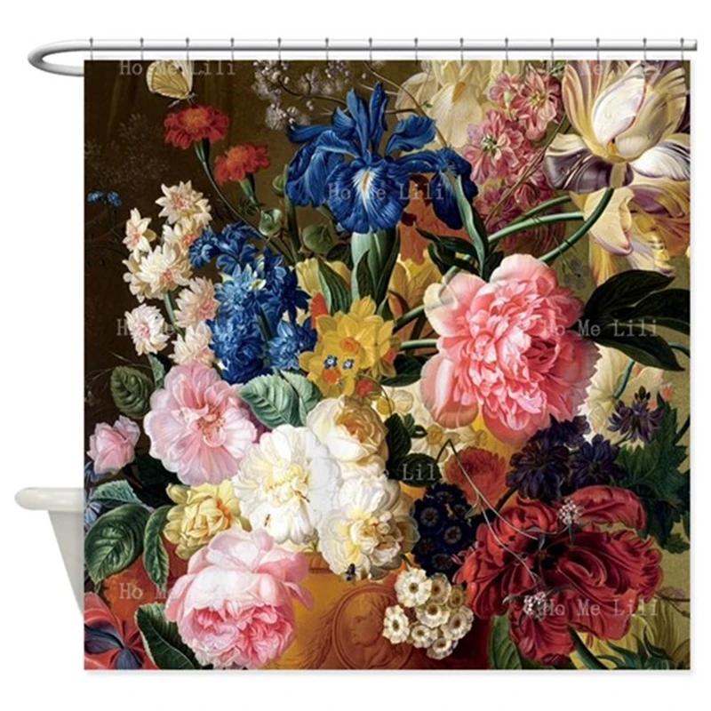 Elegante Vintage Bunte Blumen Natur Floral Kunst Modern Romantisch Claude Monet Seerosen Duschvorhang Mit Haken