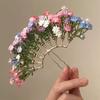 Baby's Breath Flower Hair Stick Chinese Style Pin Copper Alloy Handmade Accessory for Women