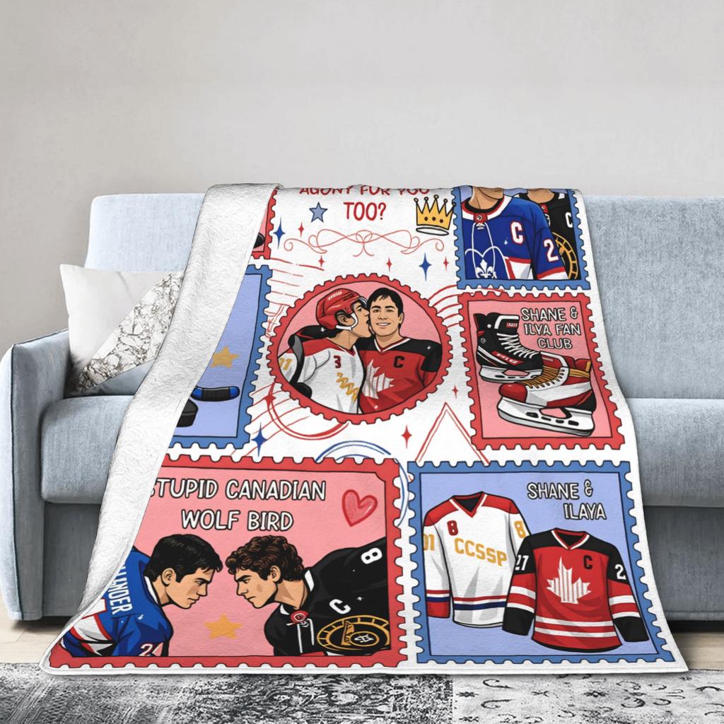 Heated Rivalry Flannel Blanket Hockey Romance Awesome Throw Blankets for Home 200x150cm Bedspreads,