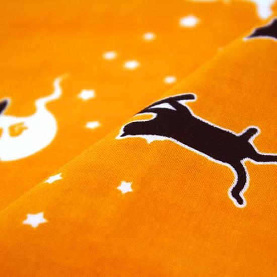 Somenoanbo Tenugui Halloween Hand Authentic Made in 35cm x 100cm "Witch's Orange" Towel, Dyed, 100% Cotton, Tokuoka, Japan,