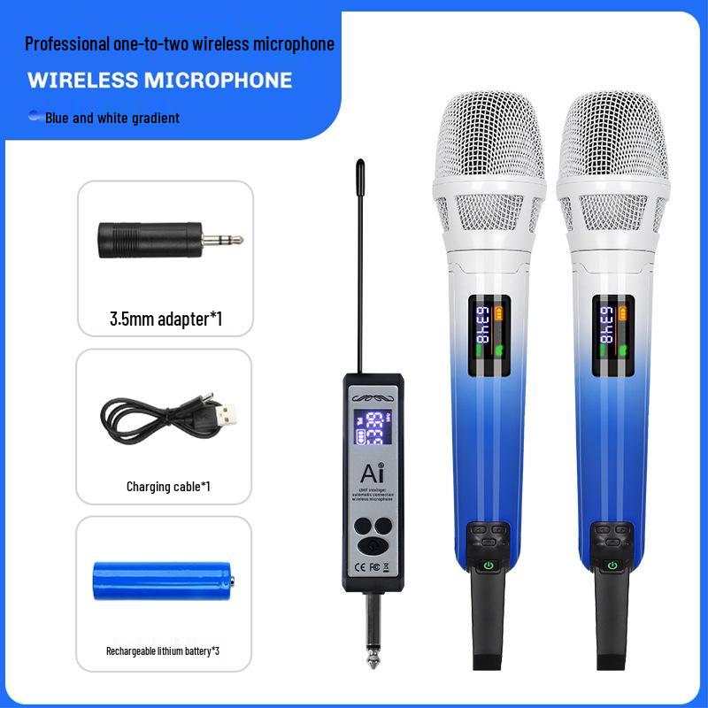 New Dual Wireless Microphone for Home, KTV, Stage, Live Streaming with Anti-Howling Noise Reduction and Sound Card Compatibility