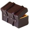 1:12 Mini Retro Leather Wooden Luggage Creative Dollhouse Simulation Model Vintage Luggage Brown Imitation Leather Wooden Box
