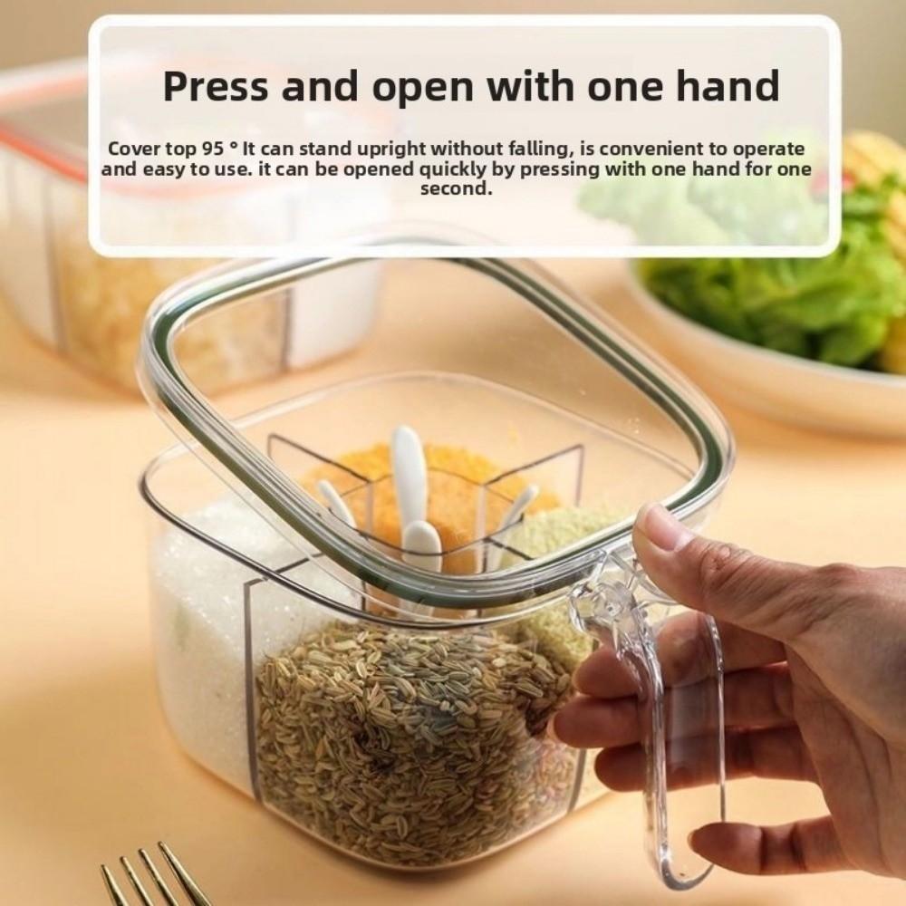 Transparent Seasoning Box Multi Grid Storage Jar New Seasoning Jar  Glutamate Pepper Storage