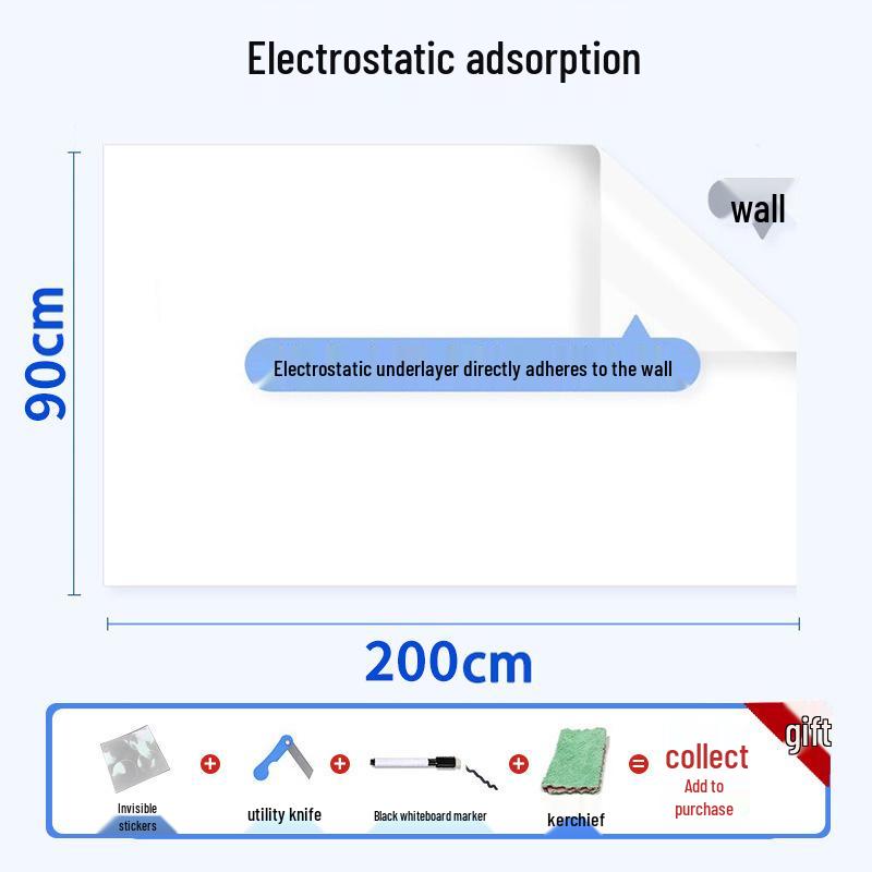 Ultra-Thin Portable Whiteboard Sticker - Erasable, No Glue, Wall-Safe