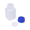 2 Piezas 250/500/800ml Blanco Plástico HDPE Vacío Cuadrado Botella Botella de Reactivo Laboratorio Muestras Frascos Antirrobo Azul Tapa de Rosca