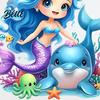 Kids Bathroom Decor Decal Self-Adhesive Traceless Design Tear-Off Toilet Sticker Waterproof PVC Ocean Dolphin Wall Sticker Mermaid Pattern