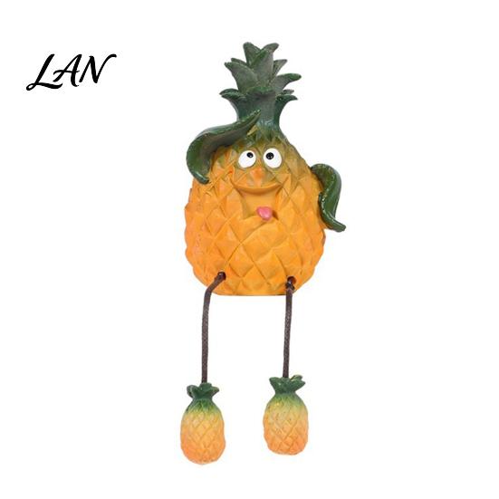 Decorative Fruit for Kitchen Resin Shelf Sitter Figurines with Flexible Dangling Legs, Whimsical Hanging Edge Statues, Cute Character Desktop
