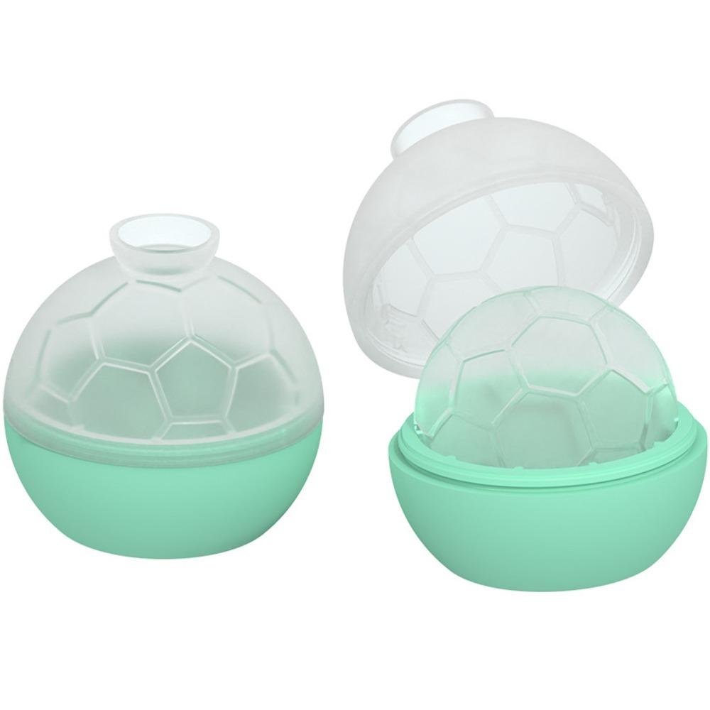 

2PCS Dust Cover Soccer Ice Cube Mold Silicone Ice Ball Maker Multi-functional Football Ice Tray Bar зелений