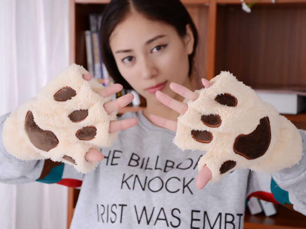 Women Winter Wrist Arm Warmer Knitted Keyboard Long Fingerless Gloves Mitten