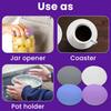 Jar Opener Gripper Pads (Pack of 4) - Round Non Slip Grippers for Jars, Lids & Bottles - Multipurpose Silicone Jar Lid Openers for Opening Jars for