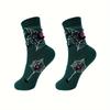 4Pairs Cartoon Pumpkin Tube Sock Bat Mid-Calf Sock Soft Halloween Skull Socks  Outdoor