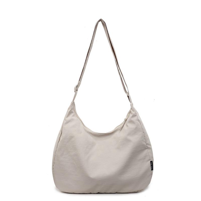 Nylon Single Shoulder Bag Large Capacity With Zipper Closure For Daily Use