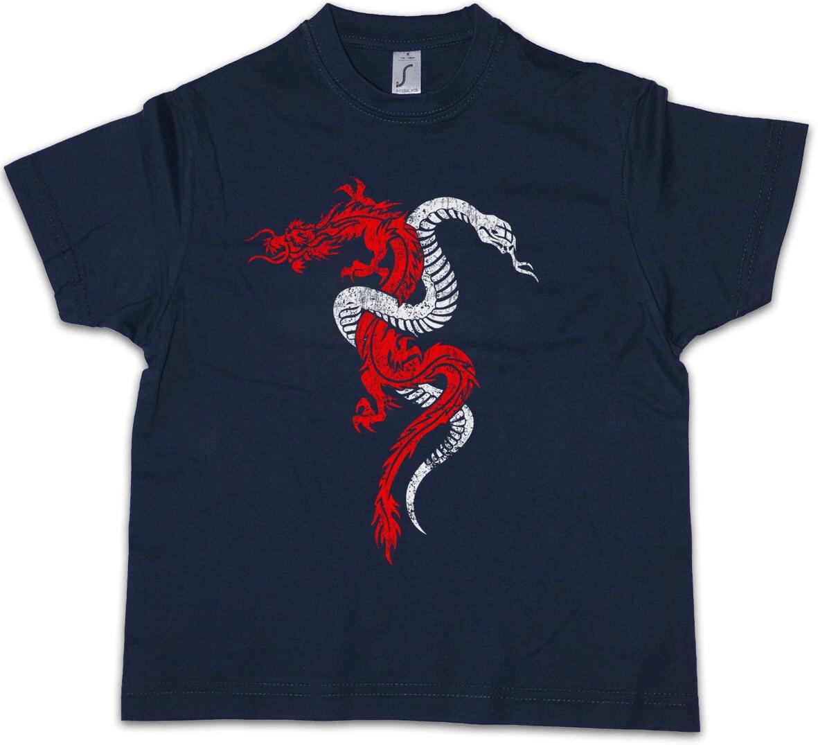 DRAGON & SNAKE SIGN Kids Boys T-Shirt Tattoo RPG Game Dragon and Snake- 130