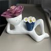 Handcrafts Planter For Succulents Plant Desktop Decoration With Lazy Character Sculpture Home Office Flower Display Pot