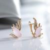 New Trendy Winged Drop Earring For Woman  Rose Gold Color Pink Natural Stone Party Wear High Quality Daily Fine Jewelry