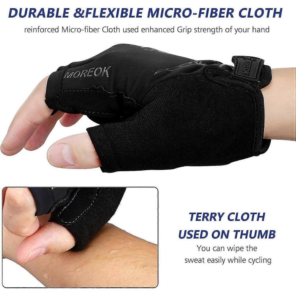 Cycling Gloves,Half Finger Biking Glove MTB DH Road Bicycle Gloves Gel Pad Shock-Absorbing Anti-Slip Breathable Motorcycle Mountain Bike Gloves Unisex