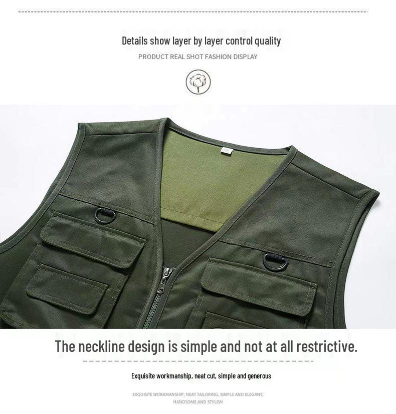 Gilet Mimetico Multitasche Resistente all'Usura da Uomo per Pesca, Fotografia e Lavoro all'Aperto.