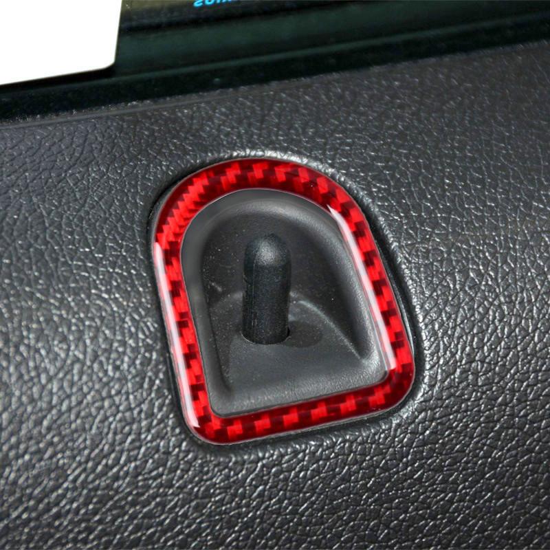 Roșu pornire mașină gaura cheie inel ușă blocare buton inel modificare capac trim bandă autocolant pentru interiorul mașinii Ford Mustang